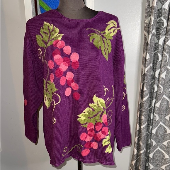 Bell Isle Purple Grape Vine Sweater - Picture 1 of 6